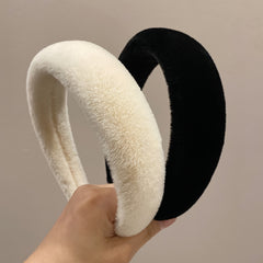 Sweet Vintage Hair Hoop for Girls - Furry Faux Hairband Headband