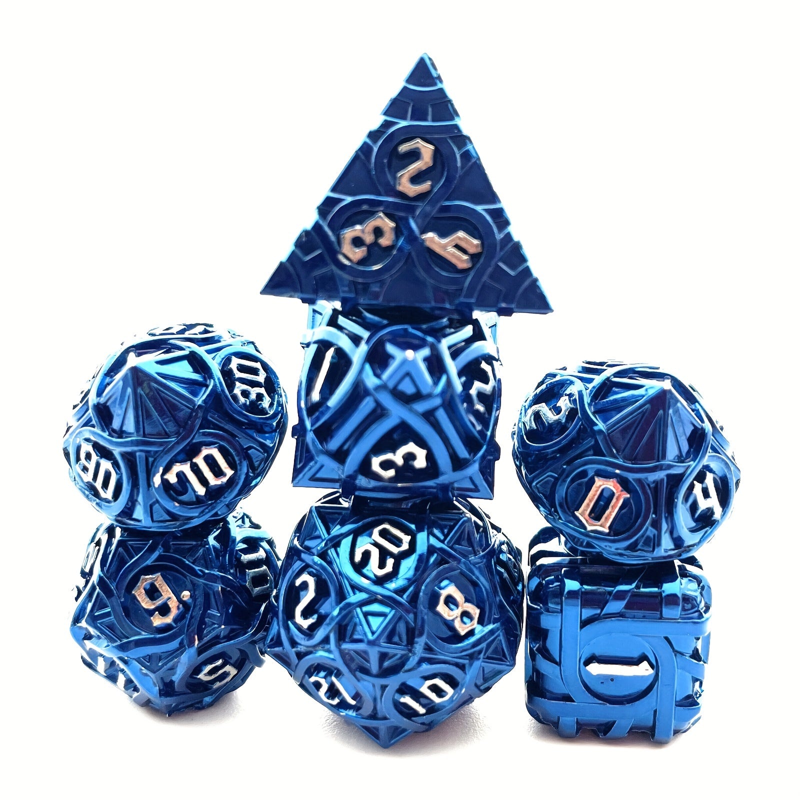 7pcs Solid Metal Dice Maze Sided Desktop Game Drinking Fun Dice