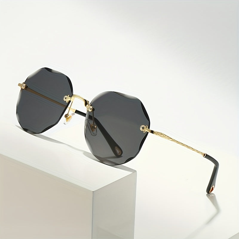 Gradient Polarized Sunglasses UV400 Rimless Beach Party Glasses