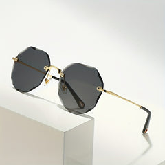 Gradient Polarized Sunglasses UV400 Rimless Beach Party Glasses