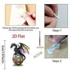 2D Acrylic Dragon Brooch Pin Vibrant Orange Web Ideal Mother's Gift