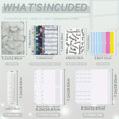 Waterproof Portable A6 Marbled Notebook Budget Book