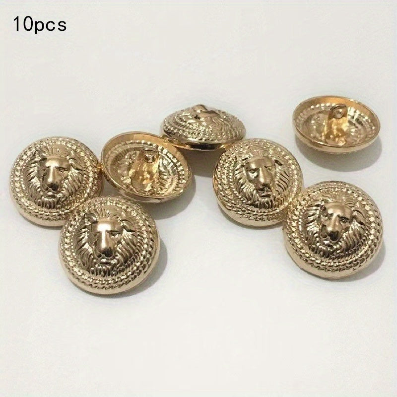 10pcs Metal Lion Sewing Buttons for Shirt Coat Suit
