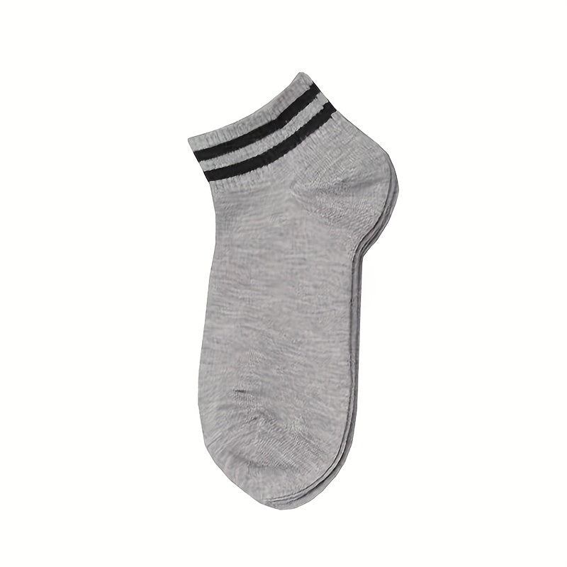 5 Pairs Striped Trim Socks Soft & Lightweight Short Socks