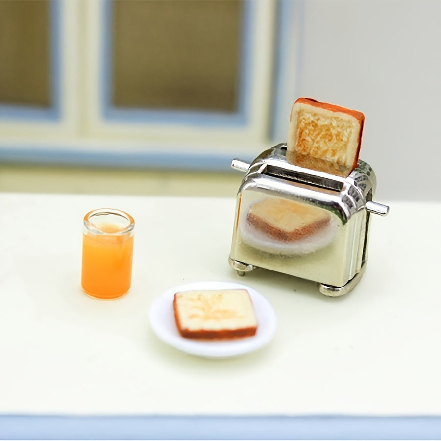 Mini Metal Breakfast Toaster Model for Dollhouse Kitchen Scene