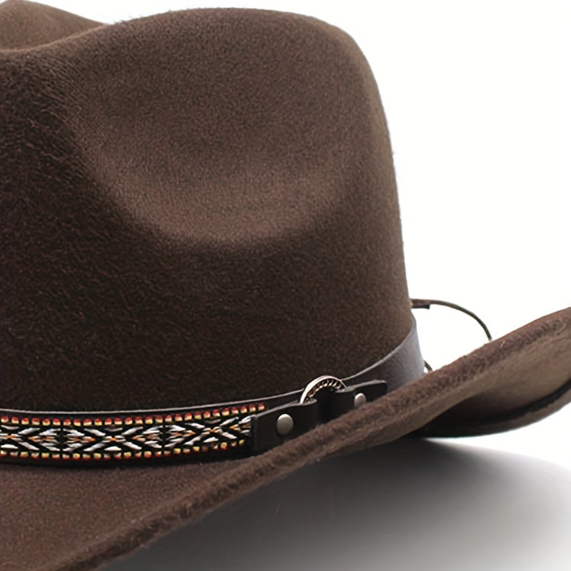 Men's British Style Woolen Western Cowboy Hat