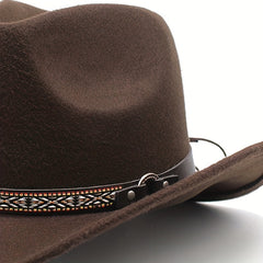 Men's British Style Woolen Western Cowboy Hat