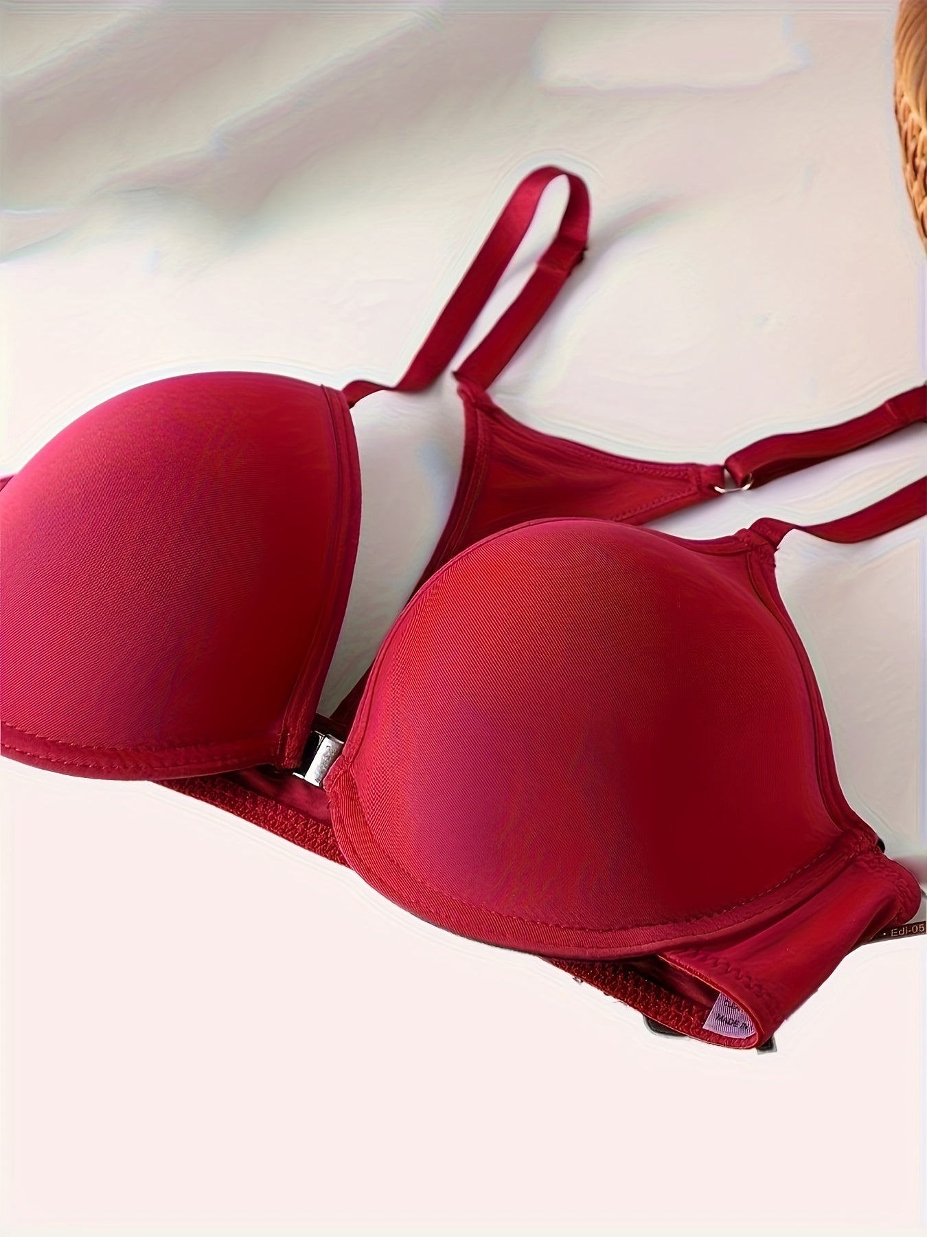 3pcs Front Buckle Push Up Bras Breathable T Shirt Bra Women's Lingerie