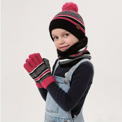 Kids Winter Beanie Hat Scarf Gloves Set