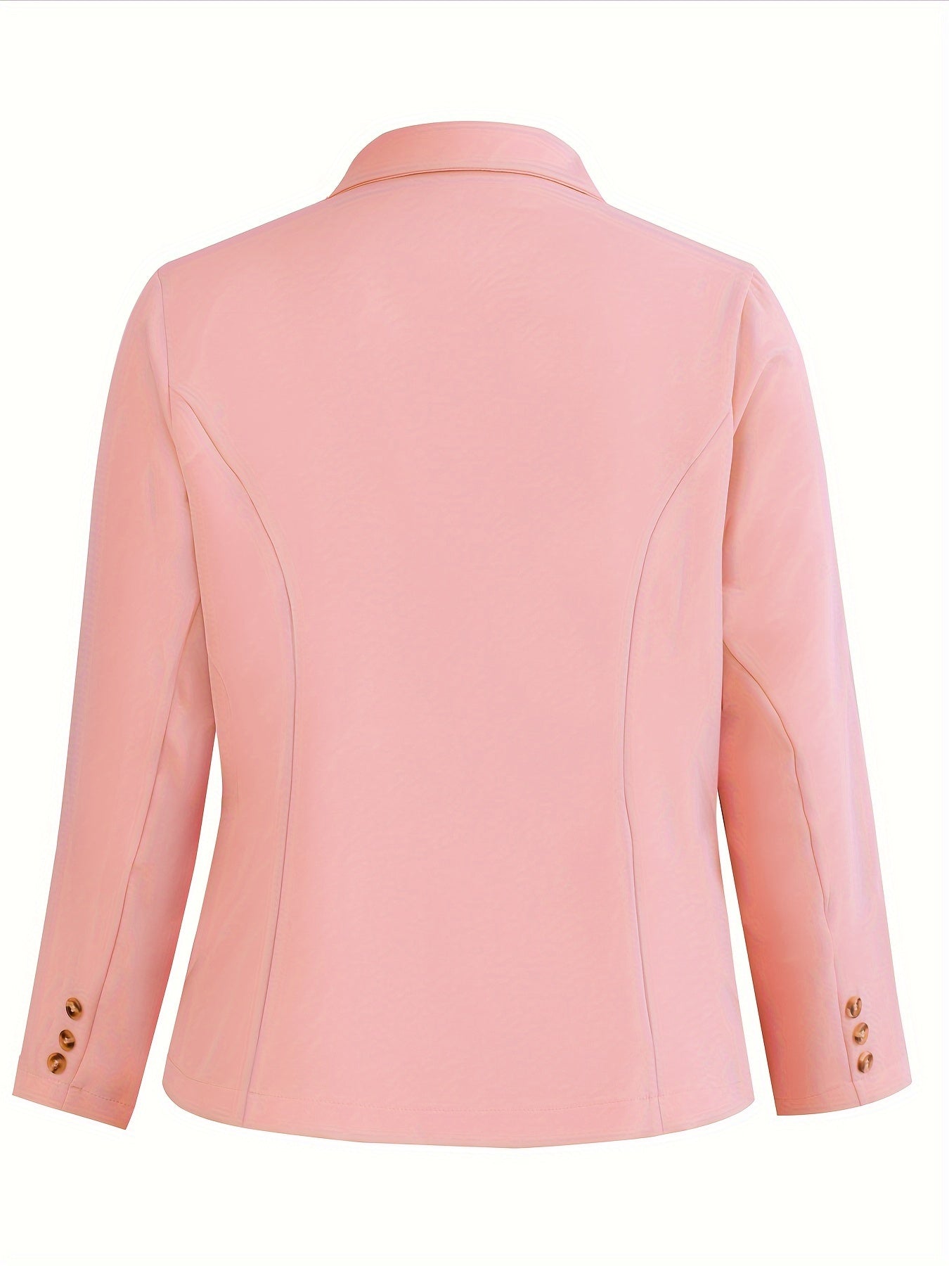  Solid Long Sleeve Lapel Collar Blazer