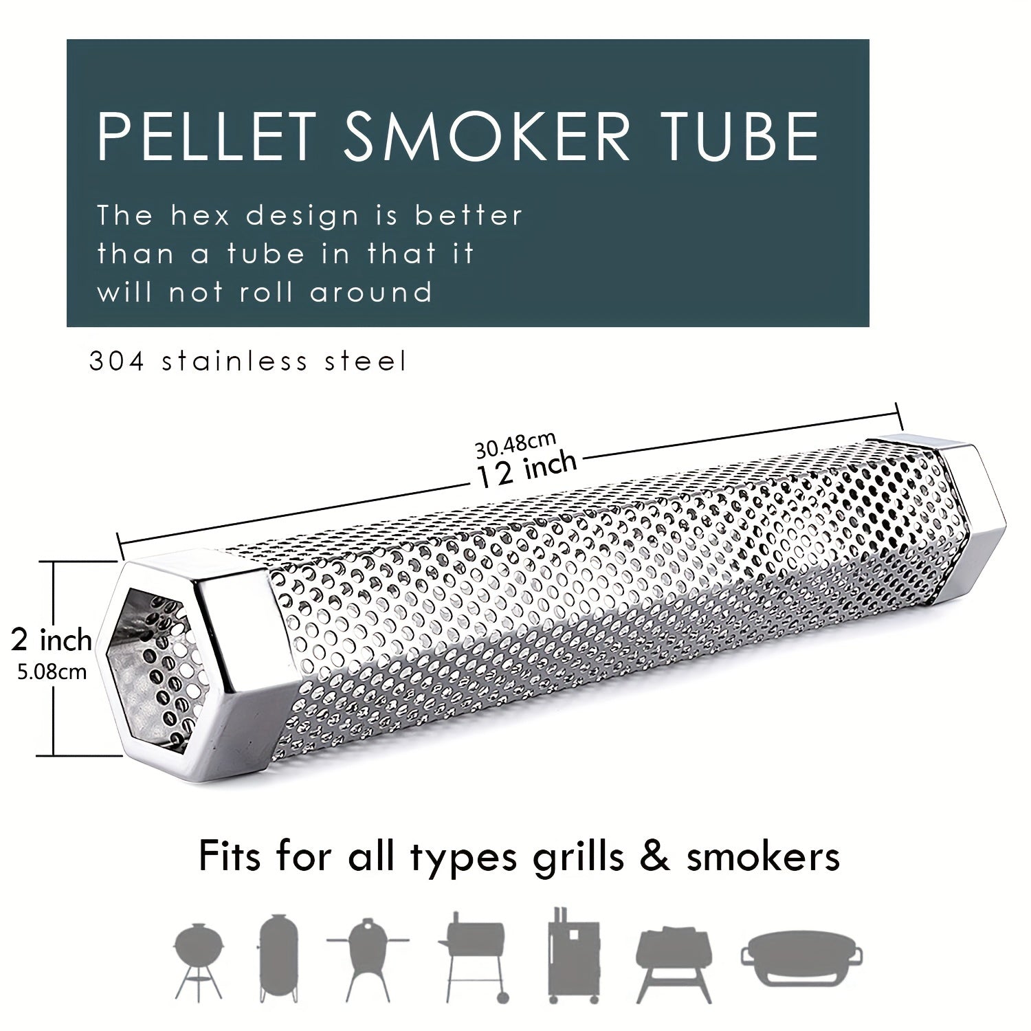 1pc Smoke Tube For Pellet Smoker 30 Smoke Tube For Pellet Grill 5 Hours Of Smoke