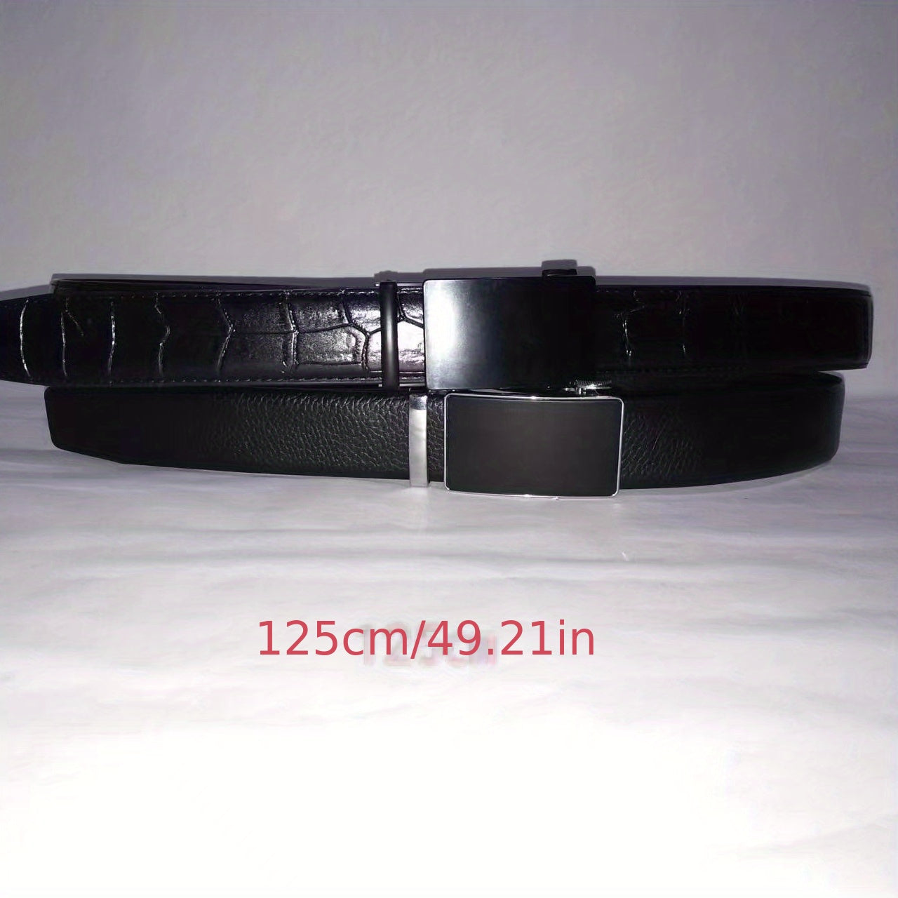 Men's Leather Automatic Buckle Belt Set