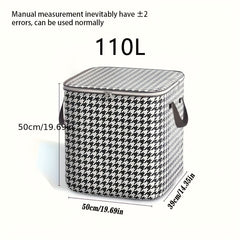 Houndstooth Pattern Storage Box Zipper Organizer