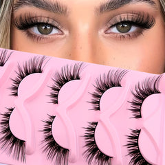 5 Pairs Natural Fluffy Cat Eye False Eyelashes Angel Wings