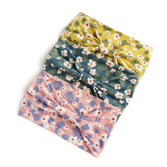 Floral Print Criss Cross Headband Wide Elastic Head Hoop Sweatband