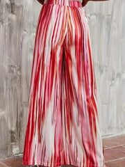 Women's Plus Stripe Print Wide Leg Trousers