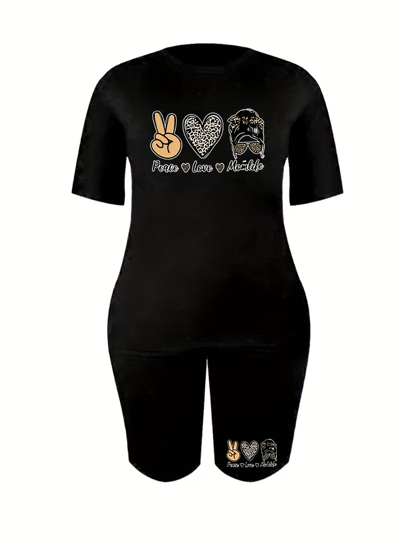  Heart & Figure Print 2 Piece Set