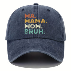 MAMA MOM Print Baseball Cap Vintage Washed Distressed Adjustable Dad Hat