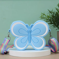 Butterfly Silicone Coin Purse Zipper Crossbody Bag Messenger Bag