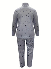  Star Print High Neck Top & Pants 2 Piece Set