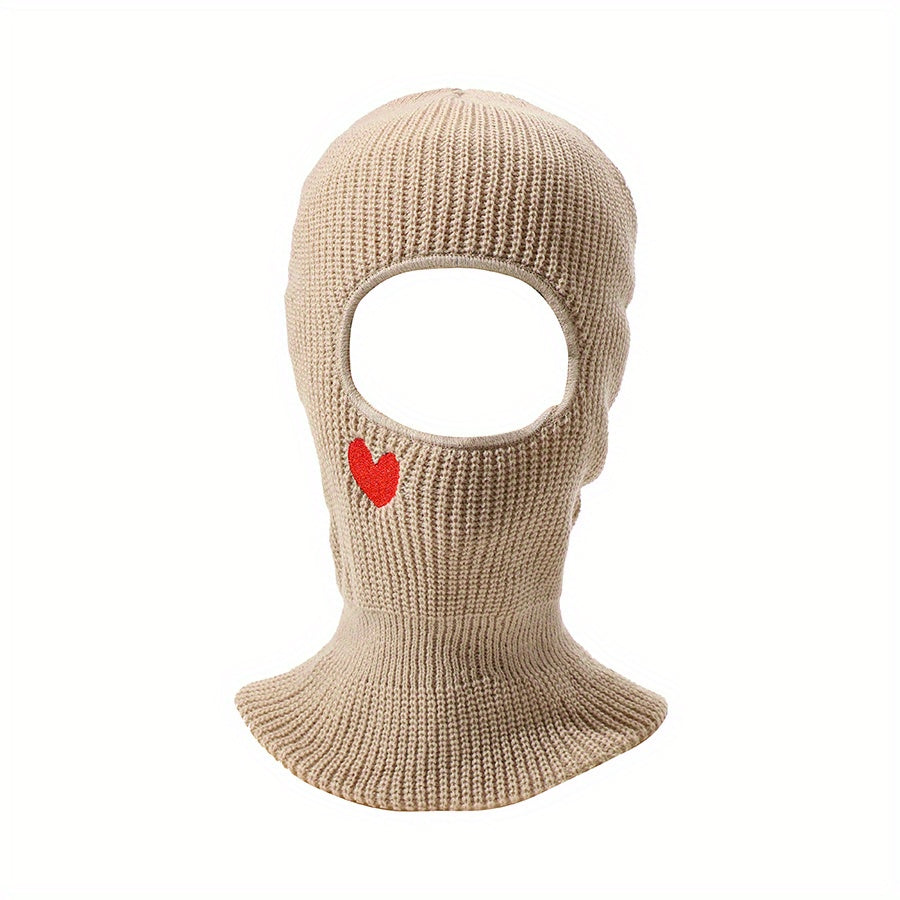 Heart Embroidered Cycling Balaclava Hat