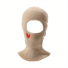 Heart Embroidered Cycling Balaclava Hat