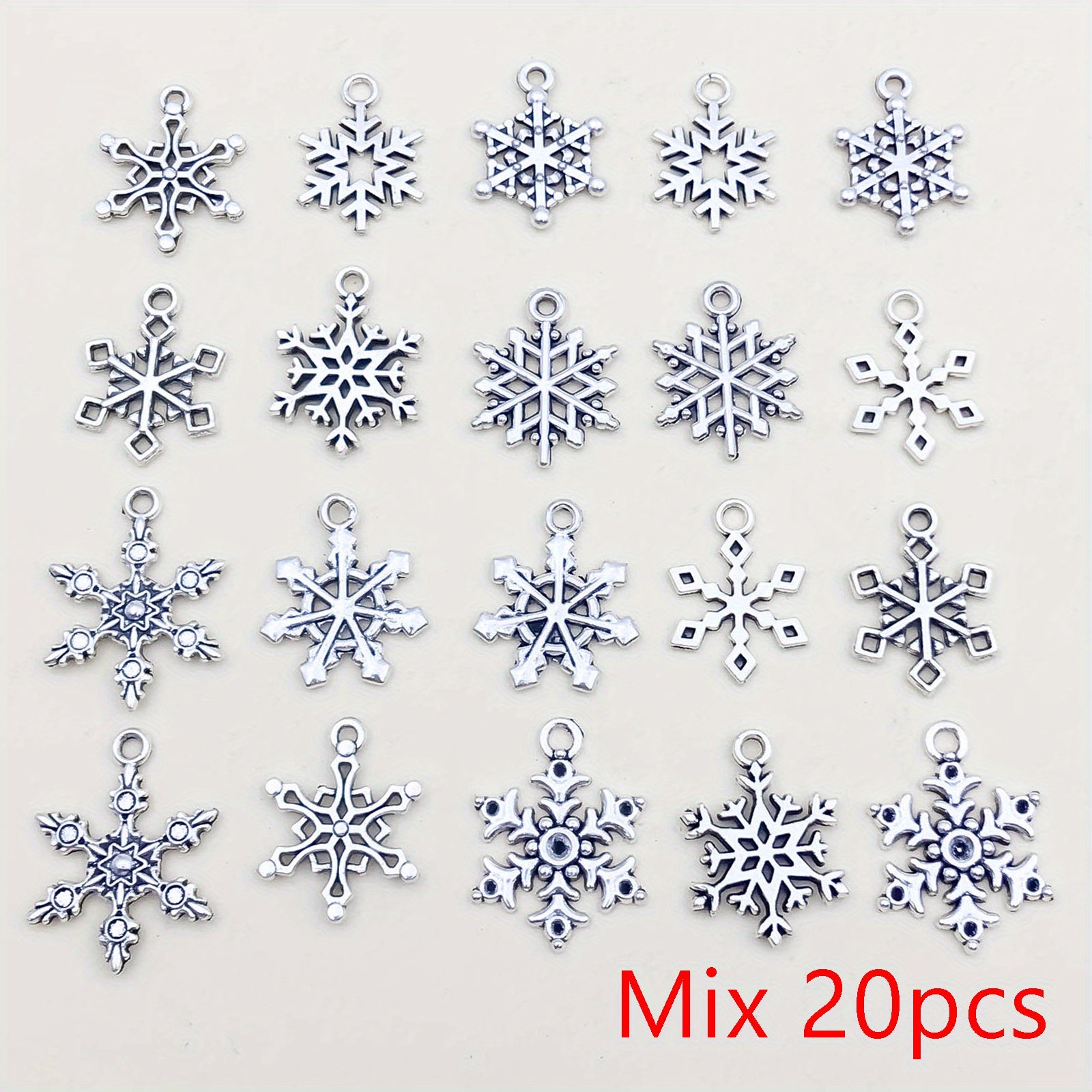 16pcs Snowflake Pattern Pendants for DIY Jewelry