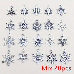 16pcs Snowflake Pattern Pendants for DIY Jewelry