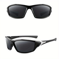 Y2K Polarized Rectangular Sunglasses Thick Frame Eyeglasses Women Fishing Wrap