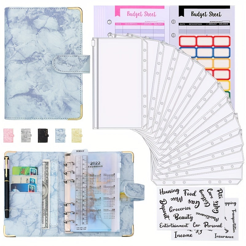 Faux Leather Money Saving Organizer A6 Notebook Budget Binder