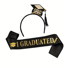 Graduation Hair Band with Graduated Printed Sash for Graduation Party