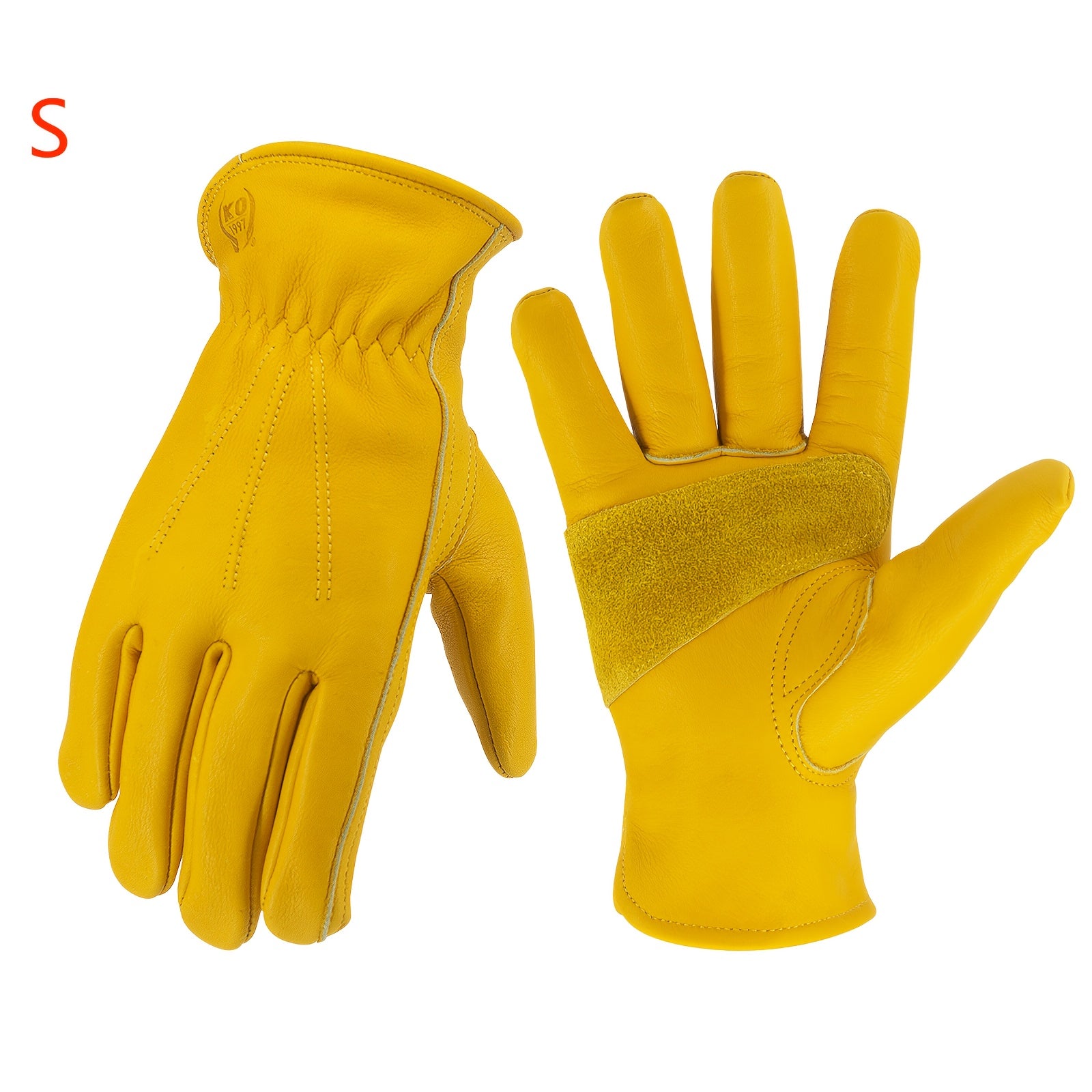 Leather Work Gloves for Men & Women Durable Cowhide Puncture Resistant