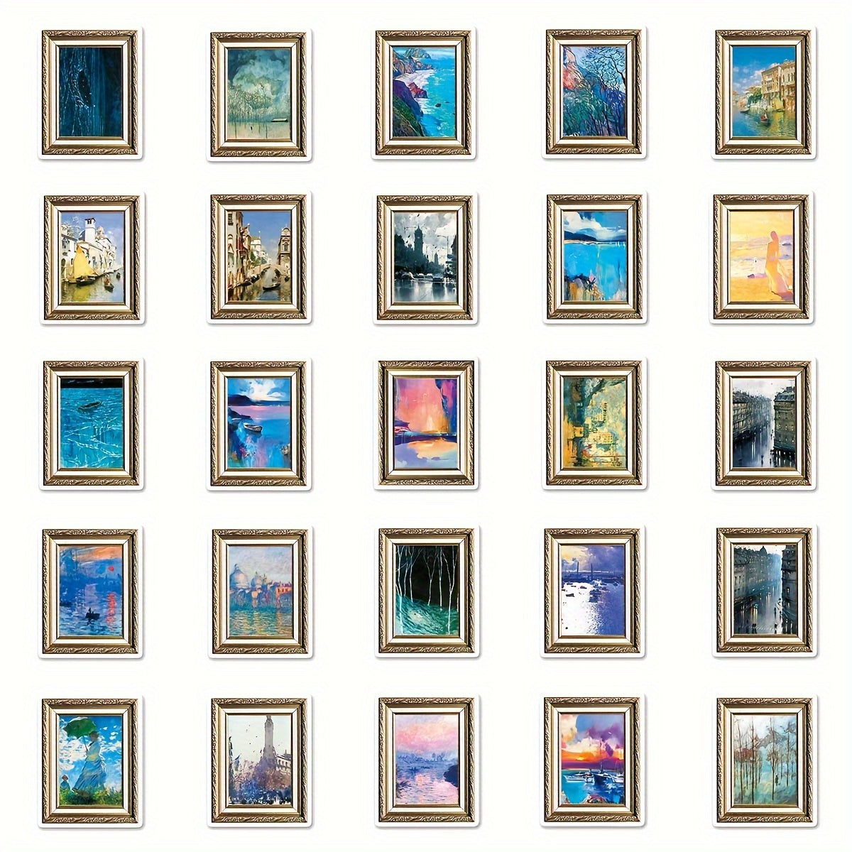 50pcs Painting Art Scenery Graffiti Stickers Waterproof Decorative Stickers