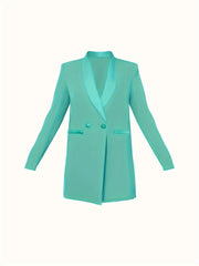  Solid Long Sleeve Workwear Blazer