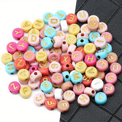100pcs Mixed Acrylic Heart Letter Beads for DIY Jewelry Making
