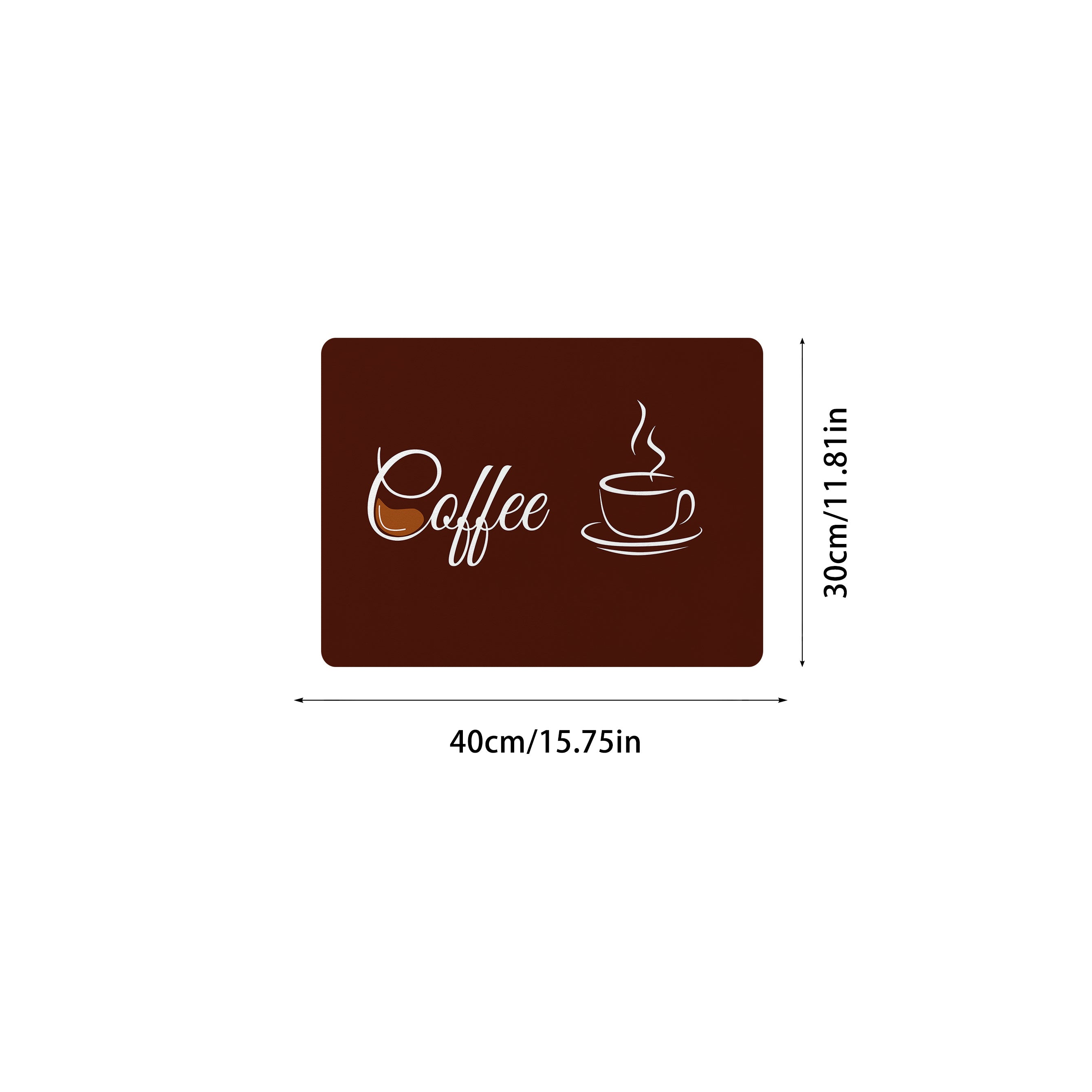 English Coffee Printed Placemat Absorbent Kitchen Drain Mat