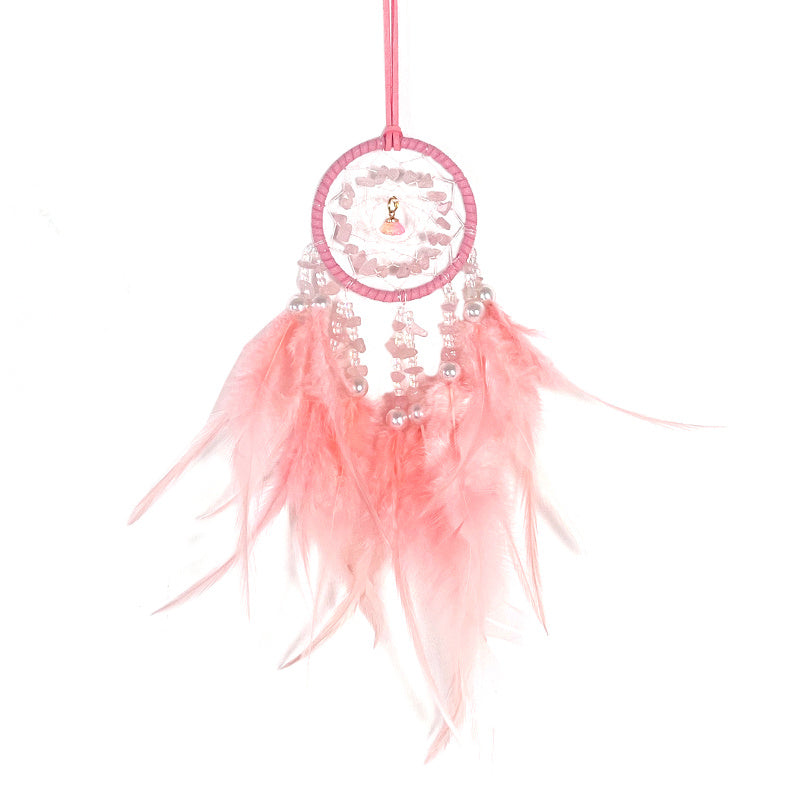 Feather Dream Catcher Mesh Wind Chime Car Pendant