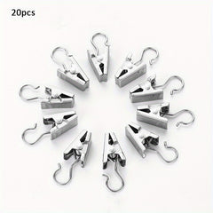 20pcs Stainless Steel Curtain Clips for Easy Hanging and Storage