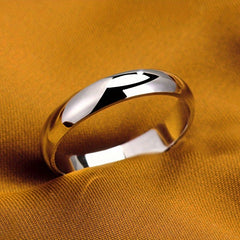 Men's Silver Stainless Steel Ring Wedding Bands Couple's Faux Jewelry