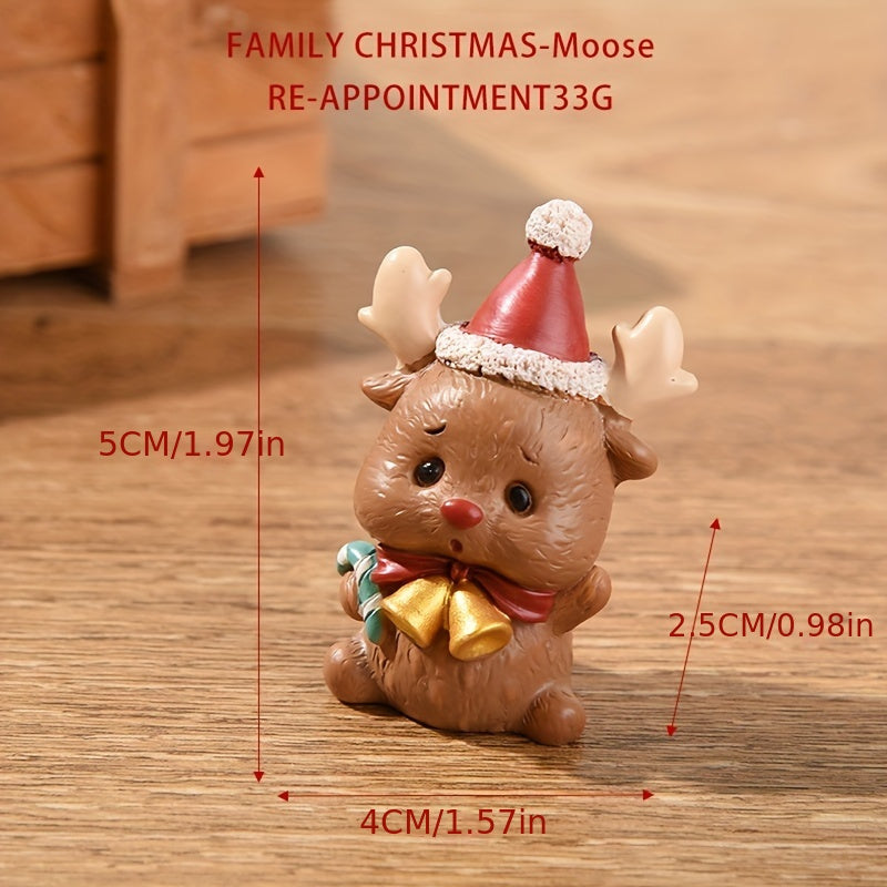 Christmas Resin Family Small Animal Ornaments Creative Home Decoration