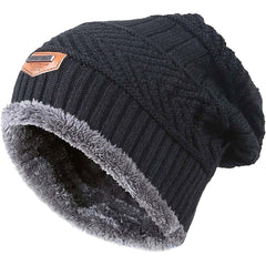 Slouchy Beanie Winter Hat Windproof Warm Knit Cap Touch Screen Mittens