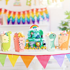 12PCS Dinosaur Popcorn Boxes for Kids Birthday Party Snacks