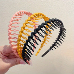 Matte Colorful Hair Band for Women Non-Slip Wavy Headband