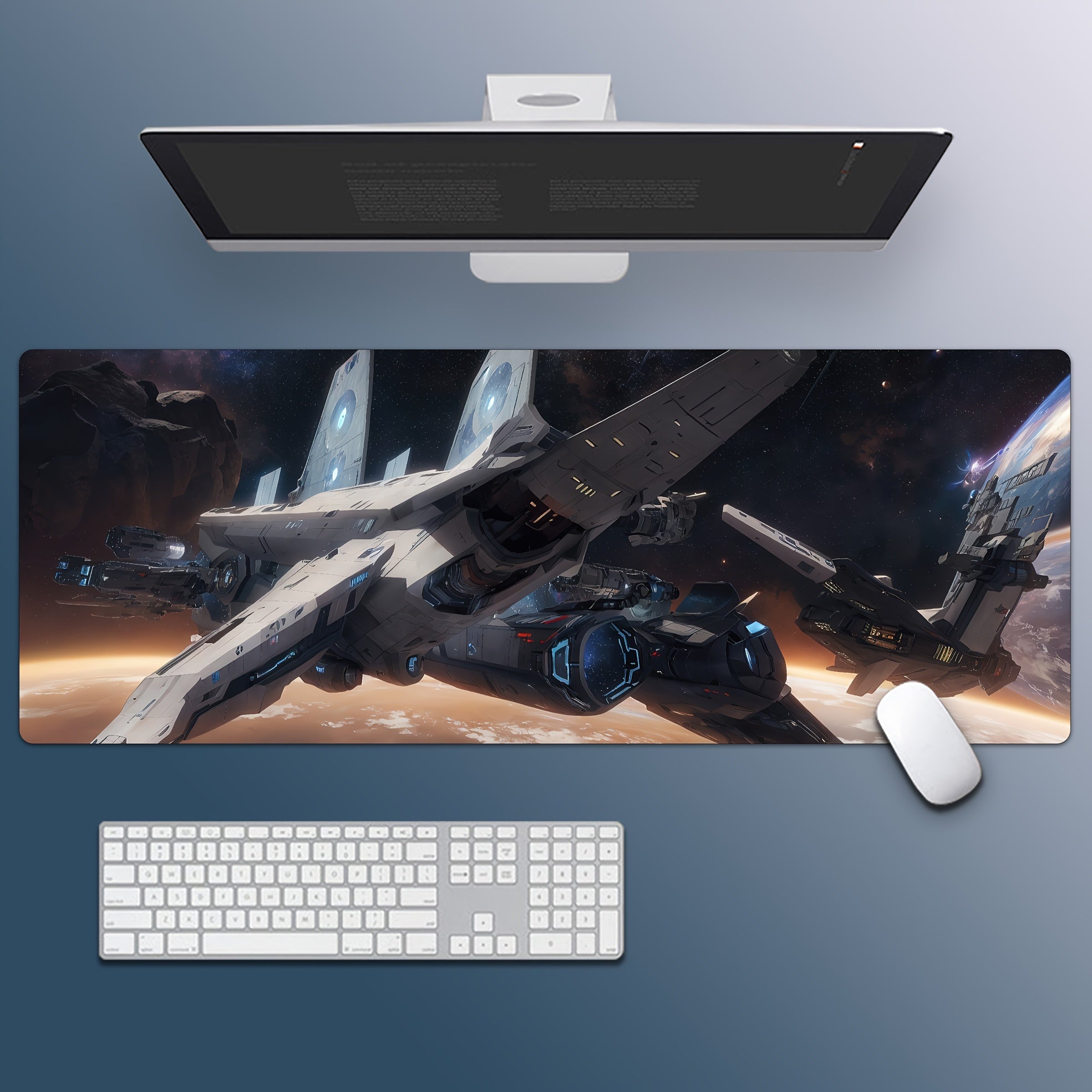 Large Star Battleship Mouse Pad - Non Slip Desk Pad