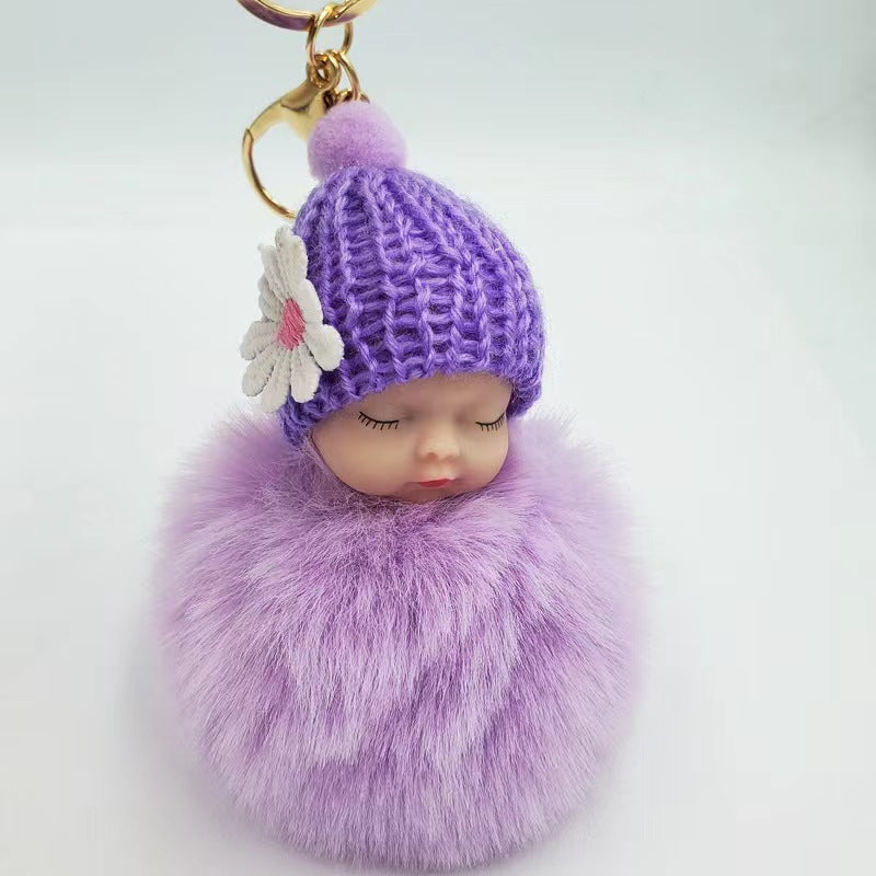 Cartoon Fur Ball Keychain Charm for Bags