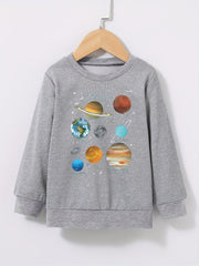 Boy's Solar System Planet Print Sweatshirt