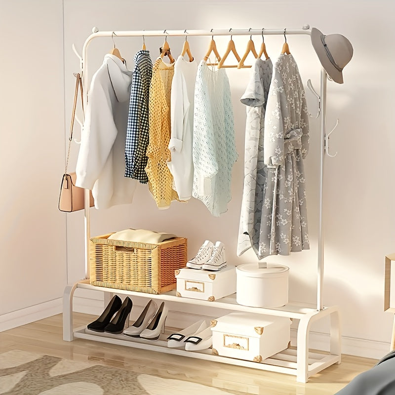 Folding Indoor Clothes Rack Bedroom Balcony Hanging Rod