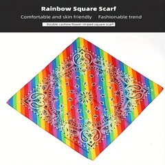 Rainbow Cashew Flower Bandana Triangle Scarf