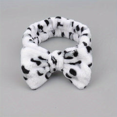 Soft Coral Fleece Bow Hair Band for Women