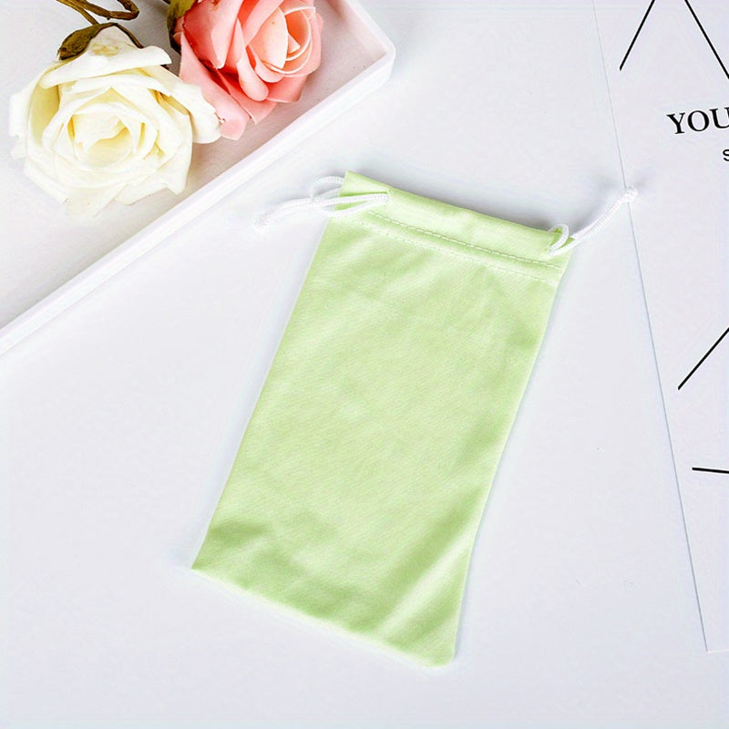 Microfiber Sunglasses Bag Drawstring Dustproof Soft Eyewear Container